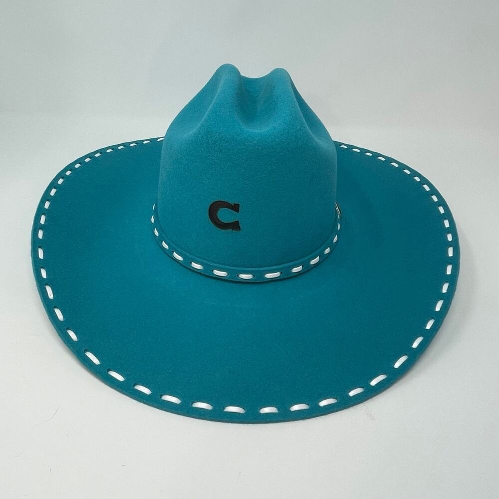 Charlie 1 Horse Bucksnort Turquoise Cowboy Hat 6 3/4 - Picture 1 of 10